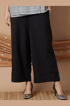 Lifestyle Women Cotton Solid Parallel Trousers