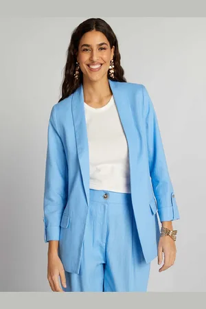 KIABI Women Longline Open Front Jacket with Embroidered