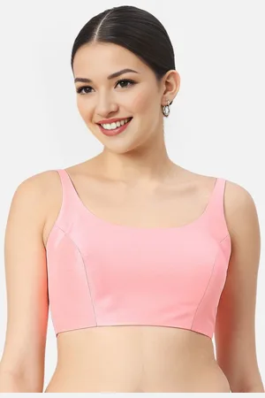 Biyu Women Silk Solid Square Neck Sleeveless Saree Blouse