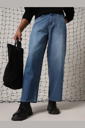 Hubberholme Men Mid-Rise Loose Baggy Fit Light Fade Cotton Jeans