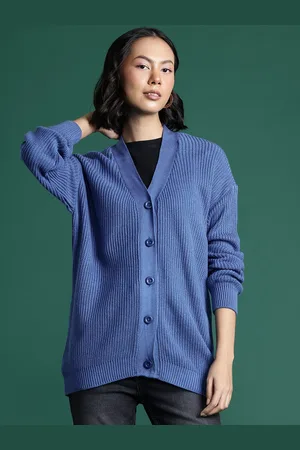 DressBerry Pure Acrylic Ribbed Cardigan