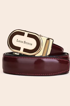 LOUIS STITCH Premium VT Leather Men Auto Lock Buckle Belt