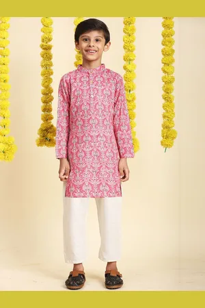 Cutiekins Boys Ethnic Motifs Printed Regular Straight Kurta with Pyjamas