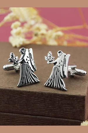 PELUCHE Silver-Toned Zodiac Sign Cufflink