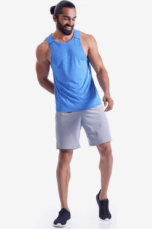 DECATHLON Men Solid Gym Tank T-shirt