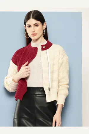 Chemistry Women Colourblocked Woollen Cardigan
