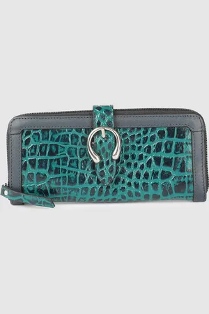 Hidesign Women Animal Textured Leather Zip Around Wallet