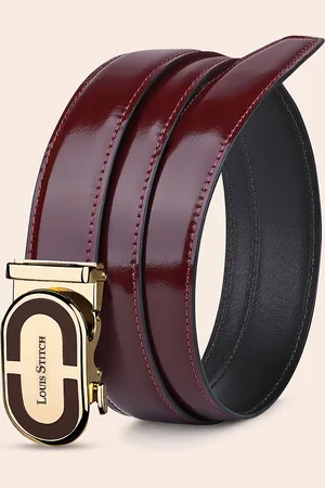 LOUIS STITCH Premium VT Leather Men Auto Lock Buckle Belt