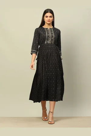 Rangriti Ethnic Motifs Print Fit and Flare Dress
