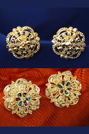 DIVASTRI Set Of 2 Gold-Plated Circular Studs