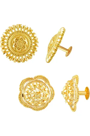 DIVASTRI Set Of 2 Gold-Plated Circular Studs