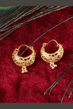 DIVASTRI Set of 2 Gold-Plated Circular Hoop Earrings