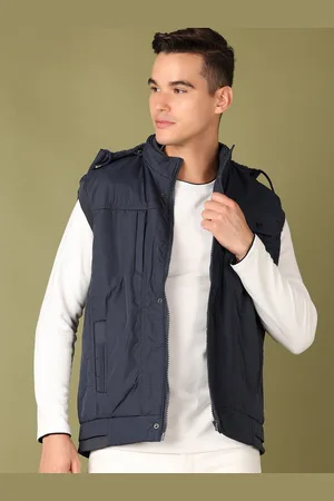 V-Mart Men Hooded Solid Cotton Casual Open Front Jacket