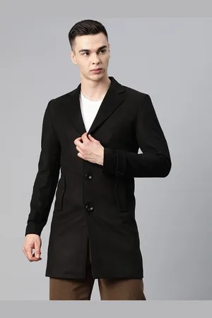 Pierre Carlo Men Single-Breasted Trench Coat