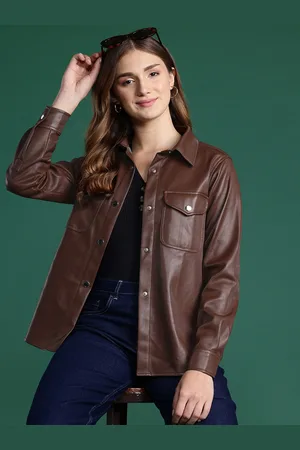 DressBerry Faux Leather Longline Tailored Jacket