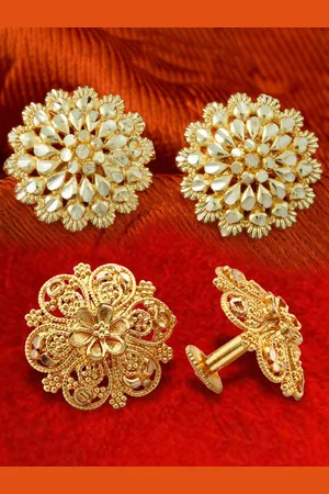 DIVASTRI Set Of 2 Gold-Plated Circular Studs