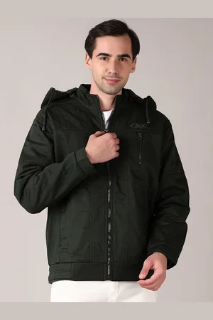 V-Mart Men Hooded Solid Cotton Casual Bomber Jacket