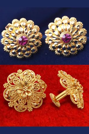 DIVASTRI Set Of 2 Gold-Plated Circular Studs