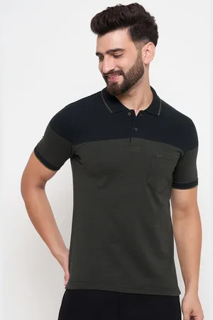 Duke Men Colourblocked Polo Collar Cotton T-shirt
