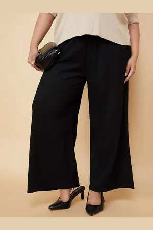 Max Collection Women Wide Leg Flared Cotton Trouser
