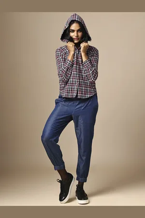 Chemistry Checked Hooded Pure Cotton Shirt With Joggers Co-Ord