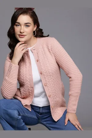 Cayman Women Cable Knit Woollen Cardigan