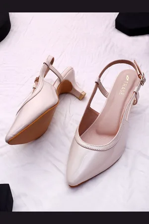 TRASE Women Kitten Heels Backstrap Pumps