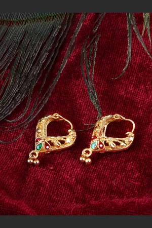 DIVASTRI Set Of 2 Gold Plated Contemporary Hoop Earrings
