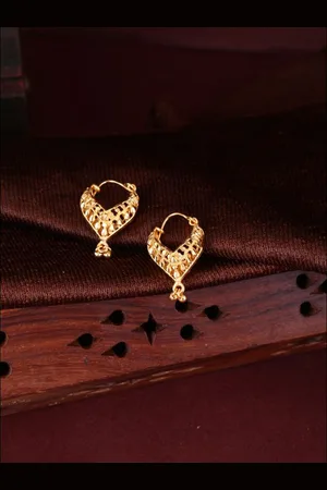 DIVASTRI Set of 2 Gold-Plated Circular Hoop Earrings