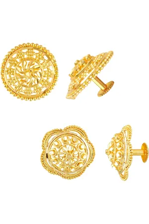 DIVASTRI Set Of 2 Gold-Plated Circular Studs