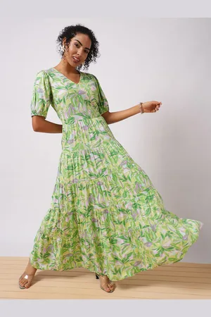Globus Tropical Printed Puff Sleeve Maxi Dress