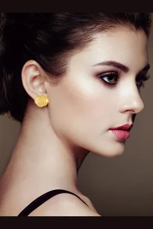 DIVASTRI Set Of 2 Gold Plated Classic Studs