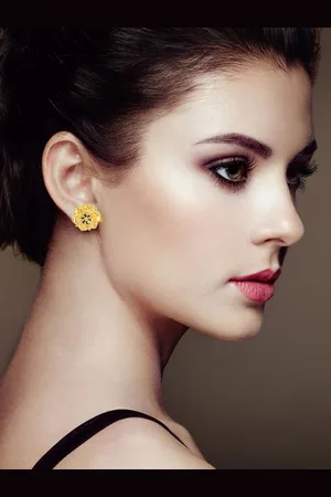 DIVASTRI Set Of 4 Gold-Plated Stone Studded Circular Studs