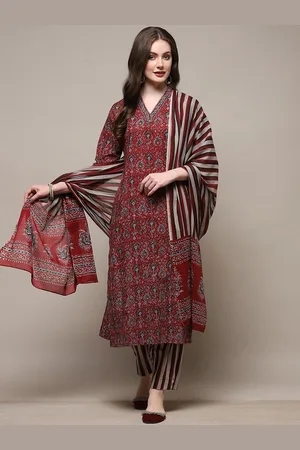 Biba Floral Printed Pure Cotton Unstitched Dress Material