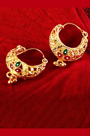 DIVASTRI Set Of 2 Gold-Plated Circular Hoop Earrings