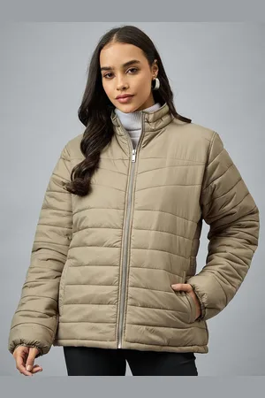 Club York Women Mock Collar Solid Casual Padded Jacket