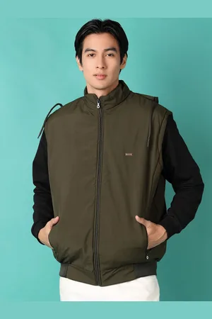 V-Mart Men Mock Collar Solid Cotton Casual Bomber Jacket