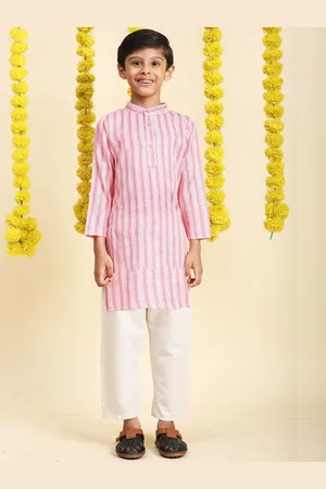 Cutiekins Boys Geometric Printed Mandarin Collar Straight Kurta With Pyjamas