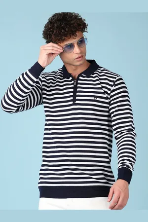 V-Mart Men Striped Casual Pullover