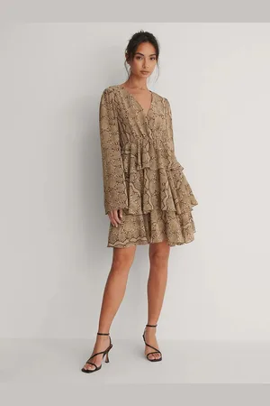 Roadster The Lifestyle Co Printed Layered Wrap Dress