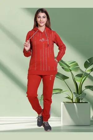 WILD WEST Women Hooded Mid-Rise Tracksuits