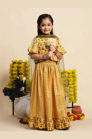 Cutiekins Girls Printed Ready to Wear Lehenga & Blouse With Dupatta