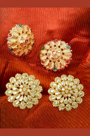 DIVASTRI Set Of 2 Gold-Plated Circular Studs