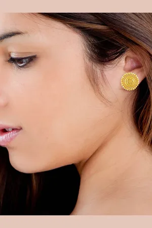 DIVASTRI Set Of 2 Gold-Plated Circular Studs