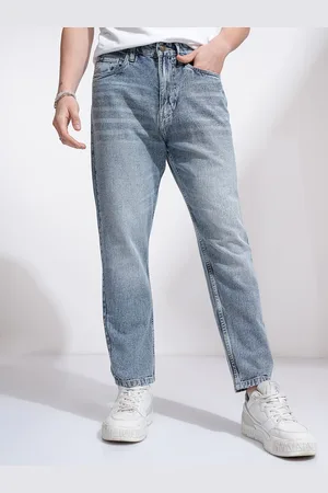 Highlander Men Cotton Relaxed Whiskers and Chevrons Fit Heavy Fade Clean Look Jeans