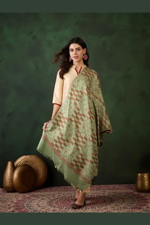 Sangria Floral Woven Design Winter Pashmina Stole