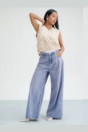 FREAKINS Women Loose High-Rise Wide Leg Jeans