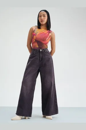 FREAKINS Women Loose High-Rise Wide Leg Jeans