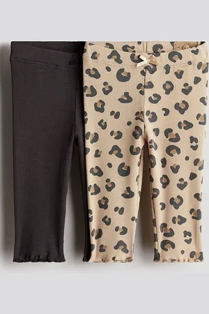 H&M Girls 2-Pcs Ribbed Cotton Leggings