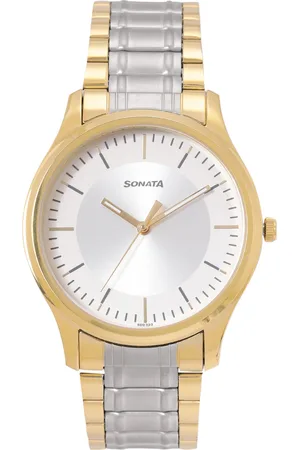 Sonata Men Stainless Steel Dial & Straps Analogue Watch 77082BM01